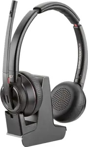 HP POLY Savi 8220 UC Microsoft Teams Certified DECT Wireless USB-A Headset, Black