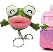 5 Frog Keychain | Stuffed Frog Keychain with | Animal Key Hanging Ornament Plush Stuffed Animal Car Key Holder for Girls Boys Women