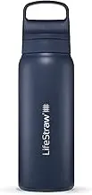 Lifestraw Go Series 2.0 Stainless Steel Water Bottle with Filter, Aegean Sea, 700 ml Capacity