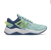 New Balance Rave Run Kids Shoes Bali Blue Mako Blue Lemon Slush Size 2 NWB