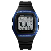 Fashionable Outdoor 50m Waterproof Digital Watch Student Sports Wrist Watch Support 5 Group Alarm Clocks(Blue)