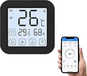 Eacam Smart WiFi IR Air Conditioner Controller Thermostat with LCD Display App Control Temperature Humidity Sensor Monitor Compatible with Alexa Google Home for Mini Split Portable AC