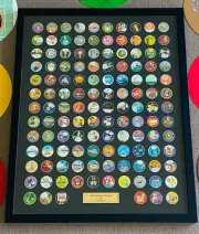 Complete The Simpsons Pickers Tazo Custom Frame 120 + 6 Letters Display