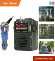 Compact Shortwave Radio with Extended Antenna - Portable NOAA Weather Receiver