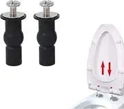 YQkangzhu 2Pcs Universal Toilet Seat Hinges Screws, Toilet Seat Top Fixing Expanding Rubber Nuts Screws, Toilet Seat Replacement Part Blind Hole Fitting, Toilet Seat Bolts Kit Compatible, Mount Device