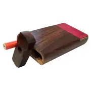 Classic 4" Multi-Color Tie-Dye Design Swivel Cap Wooden Tobacco Case - Green Go