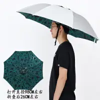 在飛比找樂天市場購物網優惠-頭戴式雨傘 雨傘帽頭戴傘大號折疊遮陽釣魚傘頭頂式單層漁具斗笠