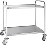 Vogue Stainless Steel 2 Tier Flat Pack Trolley, 535 mm Length x 855 mm Width x 930 Height