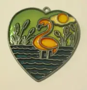 FLAMINGO HEART SUNCATCHER (BIRD/BIRDS FLAMINGO SUNCATCHERS)