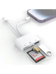 SD Card Reader 5-In-1 Lightning /Type C to USB 3.0/SD/TF Card Adapter, Memory Ca