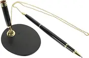 FOYTOKI Writing Pens Office Desk Fixed Pen Stand Stainless Steel Signing Pen for Bank Business Signature Pen