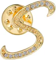 [ETHOON] Initial Letter Brooch Pin Small Lapel Pin Tie Tack Name Personalized Gifts for Girls Women Men Boy Gold