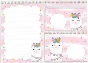 Writing Paper Set Letter Pad with Envelope for Girls Children Llama Children's Motif Letter Paper Pad Lined (A5 Pad with 25 Sheets + 15 Envelopes)