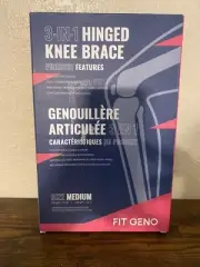 NEW!! 3-in-1 Hinged Knee Brace with Side Stabilizers Size Medium Fit Geno Sealed
