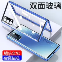 在飛比找Yahoo!奇摩拍賣優惠-雙面+全包OPPO Reno4萬磁王 自帶鏡頭 玻璃殼手機殼