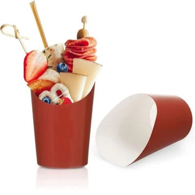 Red Charcuterie Favor Cups and Toothpicks for Individual Charcuterie Board