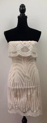 Charlotte Russe Peach White Strapless Women's Dress Small 0060