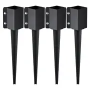 Fence Post Anchor Ground Spike 4 Pack 24 x 4 x 4 In Metal Fence Stakes