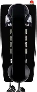 WAZIJ Classic Wall Phones for Landline with Mechanical Ringing, Single Line 2554 Wall Telephone with Voicemail Indicator Easy to Use Black