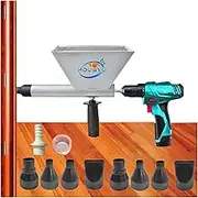 Mortar Grout Gun HOUBYU Portable Cement Caulking Gun Pointing Grouting Caulking with 9 Nozzles (Without Electric Drill)