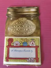 Vintage Hallmark Canning Cookery Mason Jar Labels New Sealed Set 12 70s Kitchen