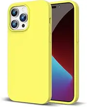 ZUSLAB Case for iPhone 14 Pro Max Case Real Liquid Silicone Anti-Scratch Gel Rubber Shockproof Cover with Soft Microfiber Lining Drop Full Protection for Apple (2022) - Yellow