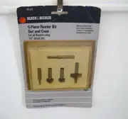 Black & Decker ¼” Shank Bits 5-Piece Router Bit Set w/Case NOS
