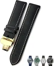 [BKUANE] 20mm 21mm 22mm Leather Watch Strap Black Brown Watch Bands For Rolex For Omega Seamaster 300 For Hamilton For Seiko For IWC For Tissot Bracelet