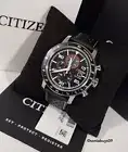 Citizen Eco-Drive Brycen Chronograph Leather Watch, CA0649-14E, Black
