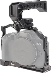 FOTGA Camera Cage + Top Handle Grip KIT for Canon EOS R50 Mirrorless Vlogging Camera, Aluminium Video Stabilizer Rig with NATO Rail, Cold Shoe, 1/4"-20 Screw Mount, 3/8"-16 Locating Pins for Arri Grip