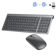 Gray Bluetooth 5.0 & 2.4G Wireless Keyboard Rechargeable Wireless Keyboard