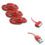 6X USB SYNC DATA POWER CHARGER CABLE APPLE IPAD IPHONE 4S 4 3GS IPOD TOUCH RED