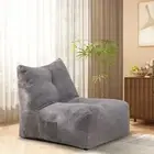 Bean Bag Chair Cozy Lazy Sofa Inflatable Floor Beanbags Filled for Bedrooms Gray
