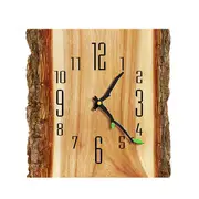 Wood Timber 12inch Square Vintage Wall Clock Cafe Office Home Kitchen Decor Silent