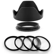 72mm Reversible Lens Hood + Macro Filter Kit for Nikon Nikkor 18-200mm AF-S DSLR