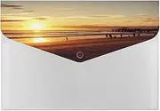 File Folders Portable Sunset Beach Printing File Storage Bag Durable Folder Organizer for Home Or Office