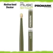 Promark Rebound 5A Painted Hickory Drumsticks, Green Drum Sticks- RBH565AW-GREEN