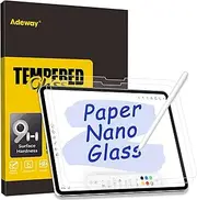 Adeway iPad Air 11 Inch Screen Protector (2025 M3 & 2024 M2)– Matte Tempered Glass for Writing & Drawing, Paper Texture Feel, Anti-Glare, Easy Install, 2 Pack