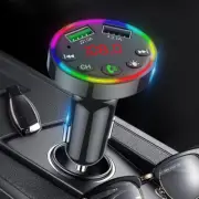 Car Mp3 Player FM Transmitter Bluetooth 5.0 with 7RGB Backlit & LED Display Wire