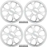 X AUTOHAUX Universal 5" Car Speaker Grills Cover Round 5 Inch Audio Speaker Subwoofer Guard Protector Case with Mounting Screws ABS Silver Tone - Pack of 4