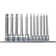 Kincrome 11PC 1/4" & 3/8" Drive Ball‑End Hex Bit Socket Set Long Series K5523