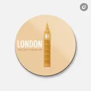 Big Ben London United Kingdom Travel | 4'' X 4'' Round Decorative Magnet