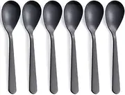 FULLYWARE Matte Black Demitasse Espresso Spoons, Stainless Steel Satin Finish Coffee Spoons, Mini Teaspoons, Sugar Spoons, 4.7-inch, Set of 6