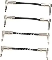 TOGEVAL 4Pcs Electric Guitar Patch Cable Durable Material Right Angle Connectors for Music Instruments and Professional Stage Use