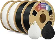 OVERTURE PLA Filament 1.75mm PLA 3D Printer Filament, 4kg Cardboard Spool (8.8lbs), Dimensional Accuracy +/- 0.02mm, Fit Most FDM Printer (Black*2+White*2)