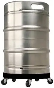 Stack!Co Black Half-Barrel Keg Dolly - Easy Keg Transport, 160 lb Capacity, 5 Non-Marking Polyurethane Wheels, Black, Two-Sized