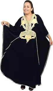 [Treasures of Morocco] Moroccan Caftan Women Plus size Hand Made Caftan with Embroidery XXL