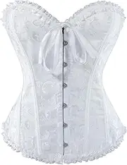 [Raxnode] Renaissance Corset Lingerie for Women Plus Size Lace Up Overbust Bustier Shapewear Costume Top