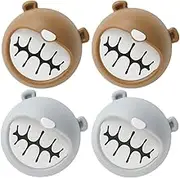 Luxshiny 4pcs Self Adhesive Bear Shaped Towel Holder for Kitchen Bathroom No Drill Wall Decor Space Saving Towel Hooks for Cabinet Door Fun Functional