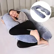 Ufurniture Pregnancy Pillow, U Shaped Body Pillow with Removable Cover, Full Body Pregnancy Pillow Support for Back, HIPS, Legs, Belly for Nursing, Maternity and Pregnancy (135x70x18CM, Grey)